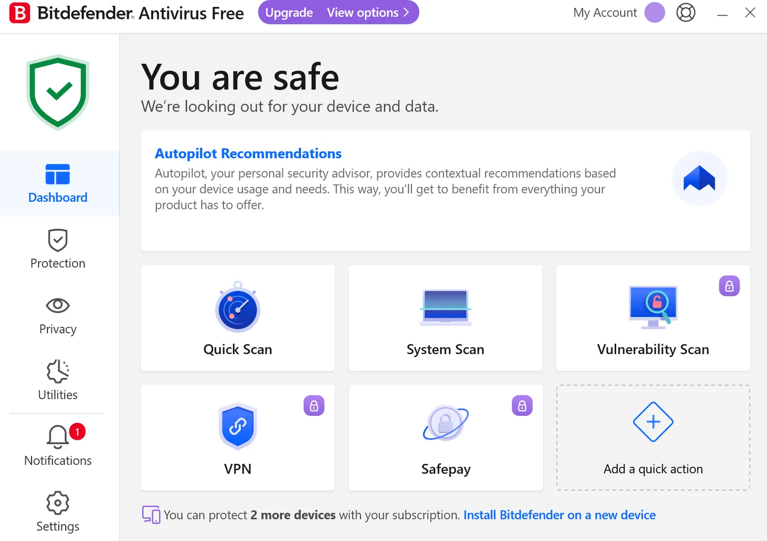 Bitdefender Antivirus Free Programı Ekran Görüntüsü