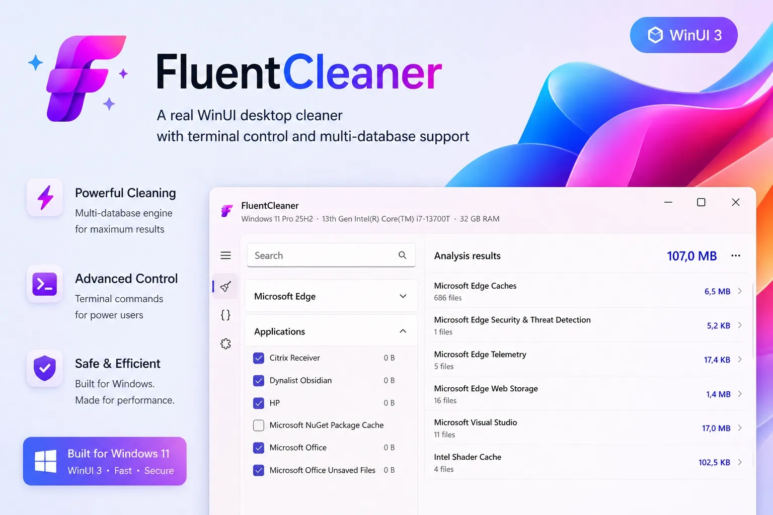 FluentCleaner Programı Ekran Görüntüsü
