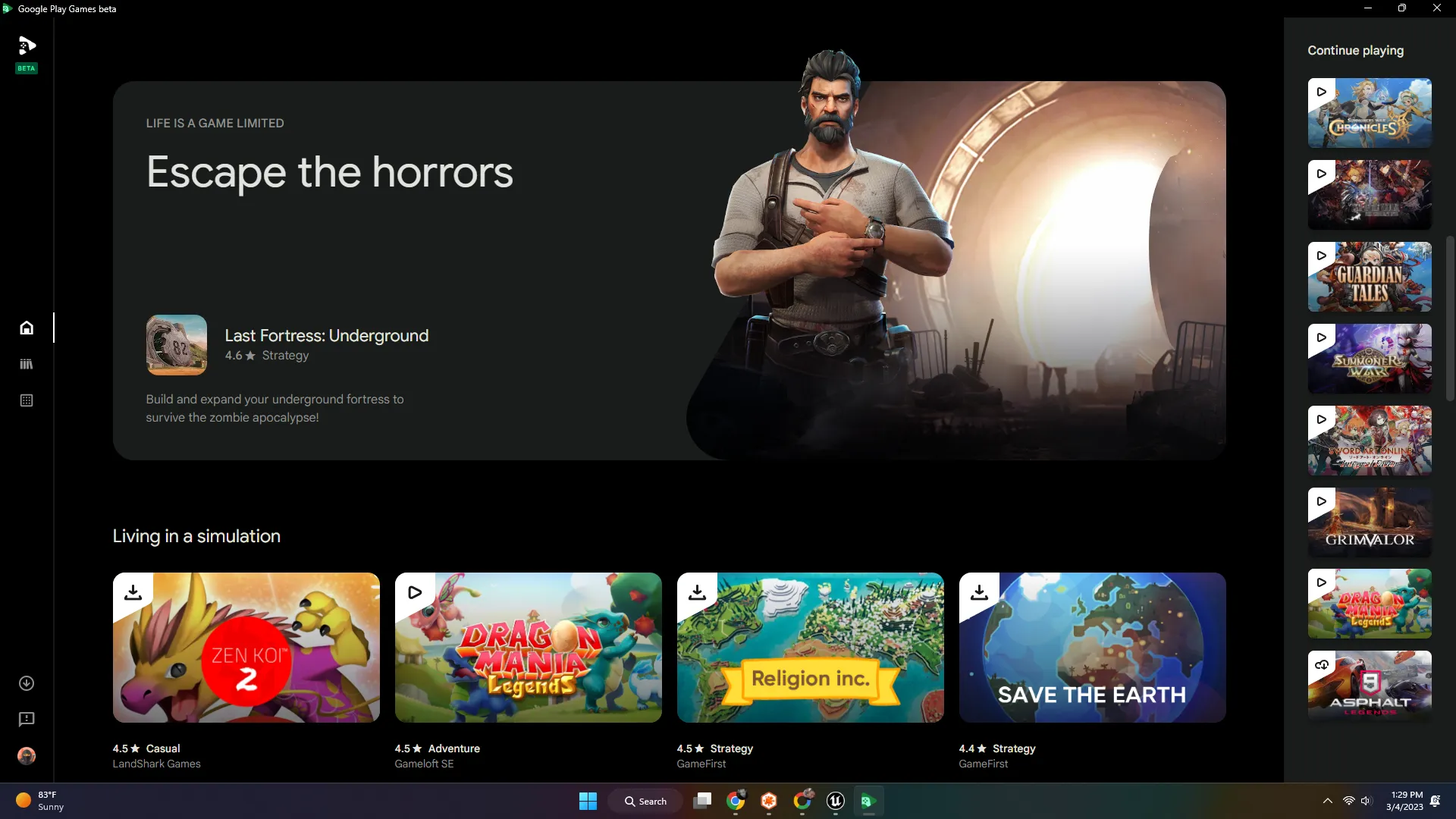 Google Play Games PC Programı Ekran Görüntüsü