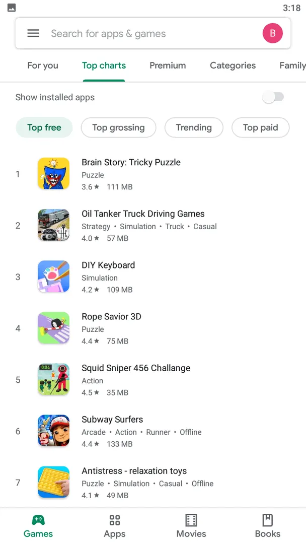 Google Play Store Programı Ekran Görüntüsü