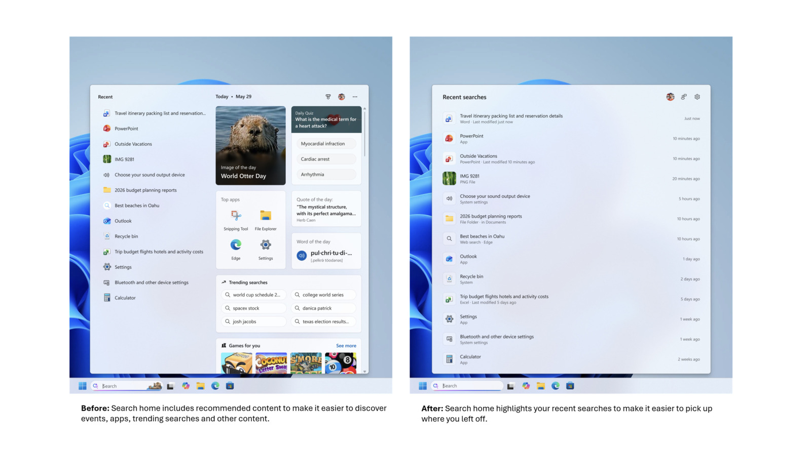 Windows 11 Arama Çubuğu Yenileniyor: Daha Hızlı ve Odaklanmış Bir Deneyim