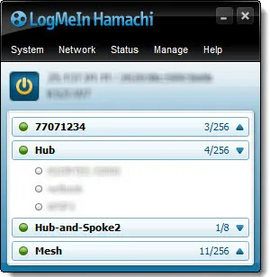 Hamachi Programı Ekran Görüntüsü