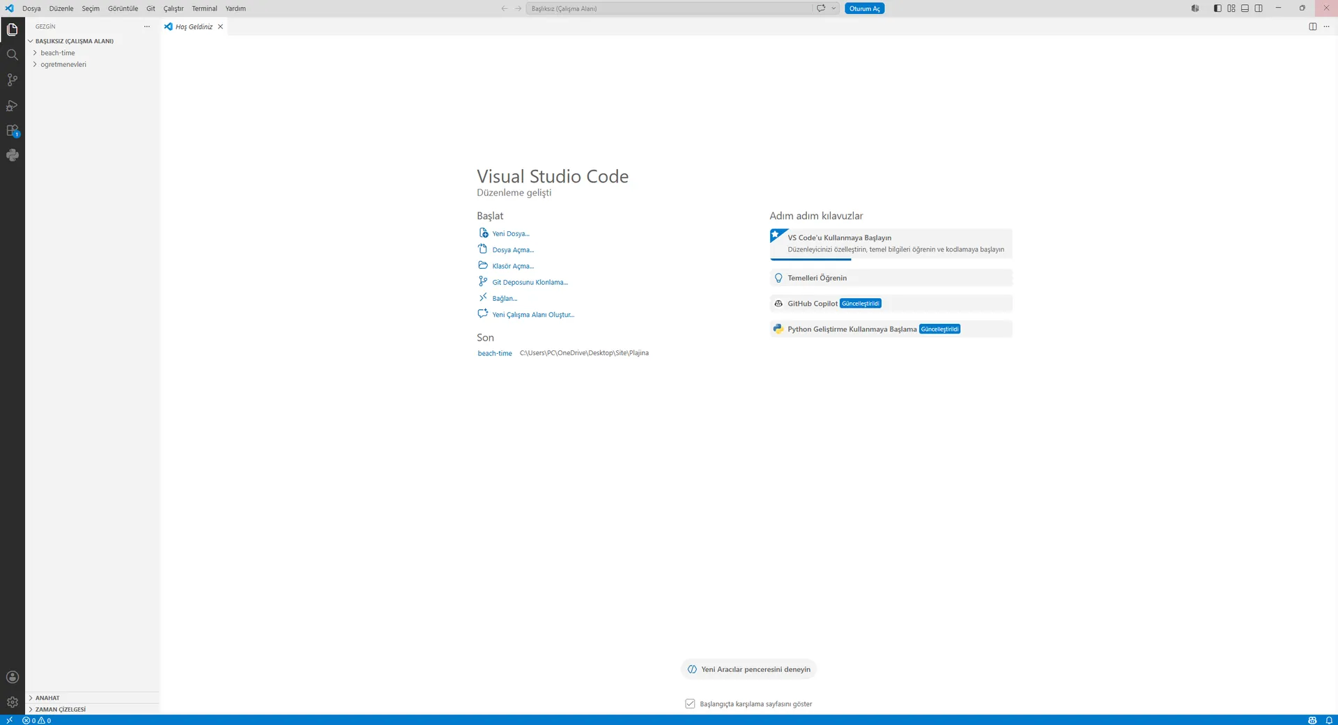 Visual Studio Code Programı Ekran Görüntüsü
